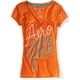 thumbnail image 1 of Camiseta gráfica Aeropostale para mujer con cuello en V Aero New York naranja extragrande, 1 of 1