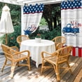 thumbnail image 4 of Outdoor Curtains for Patio Waterproof, Independence Day Outdoor Privacy Panels Grommet, USA Flag Truck Gnomes Wooden Grian Blackout Outside Curtains for Porch/Cabana/Pergola/Gazebo 54"x84", 1 Panel, 4 of 8