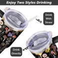 thumbnail image 4 of Mushroom 40 oz Tumbler with Handle and Straw, Double Wall Vacuum Insulated Stainless Steel Tumbler with straw, 100% Leak-proof Water Bottle, Travel Mug Coffee Cup, Gift for men and Women, 4 of 6