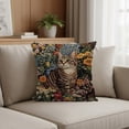 thumbnail image 1 of CaiYueKe Embroidered Cat Pillow Cover - Decorative Throw Cushion Case for Sofa and Bedroom, Farmhouse Style Polyester Accent Pillow Sham for Home Decor, 1 of 7