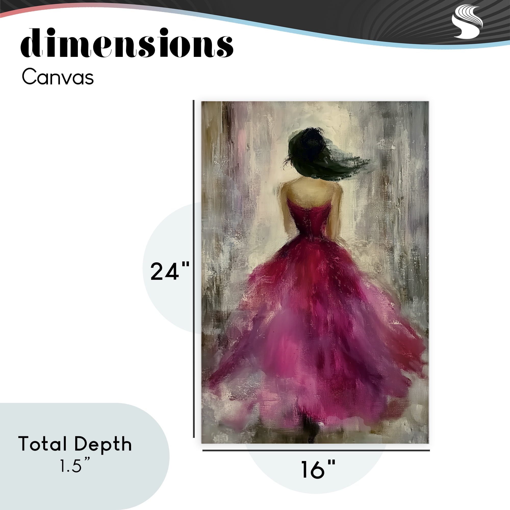 After Midnight Girl in Gown Canvas Wall Art, design by Annabelle Hall