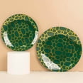 thumbnail image 6 of Efavormart 20 Pack Set | Hunter Emerald Green With Geometric Gold Foil Print Dinner & Dessert Plates - 9" Dinner Plate & 7" Dessert, Appetizer, Salad Plates, 6 of 11