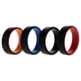 thumbnail image 1 of Anillo de boda de silicona ROQ 2 capas biselados 8 mm Negro para hombres, 1 of 1