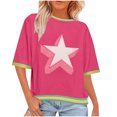 thumbnail image 2 of Horkkom T-Shirts Graphiques pour Femmes Été Imprimé Étoile Manches Courtes T-Shirts Col Rond Décontractés, Cadeaux pour Femmes 2TG, 2 of 6