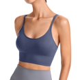 thumbnail image 2 of Everyday Bras for Women One Shoulder Sports Bra Top Sports Bra with Support Underwire Padded Bras for Women Womens Sports Bra Low Sports Bra Womens Bras Comfortable Support Womens Bras Push Blue L, 2 of 8