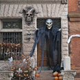 thumbnail image 4 of Horned Satanic Devil Lucifer Skeleton Door Knocker Wall Hanging Plaque for Halloween Outdoor Home Decoration, 4 of 5