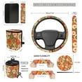 thumbnail image 3 of Jeiento Cartoon Daisy Floral ar Seat Cover with Steering Wheel Cover,Keychains,Coaster,Rearview Mirror Cover,Trash Can,Air Vent Storage Holder,Seat Belt Pads for Most Cars, SUVs, Sedans, Vans, 3 of 7