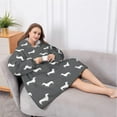 thumbnail image 5 of Oversized Wearable Blanket Hoodie,Dachshund Sherpa Blanket Hoodie with Super Pockets,Super Warm Fuzzy Pullover for Women & Men, 5 of 6