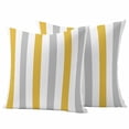 thumbnail image 2 of Pack of 2 Outdoor Pillow Covers 16x16 Inch Waterproof Orange Grey Striped Throw Pillow Covers,Decorative Couch Pillow Shams Protectors Geometric Vertical Stripes White Patio Cushion Pillowcases, 2 of 8