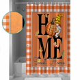 thumbnail image 3 of 72x78 Inch Shower Curtain Orange Fall Bathroom Decor Waterproof Fabric Bathtub Bath Curtains Decorative Thanksgiving Pumpkins Home Plaid Extra Long Shower Curtain Set with Hooks, 3 of 6