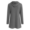thumbnail image 6 of QHFBli Women Hooded Sweater Dress Trendy Texture Knit Casual Pullover Hoodies Loose Fit Long Sleeve Elegant Sweatshirt Fall Dress, 6 of 6