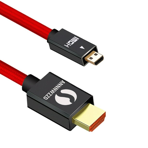 Micro HDMI to HDMI Cable 4k 60Hz for GoPro 7 Black Hero 5 4 6, Raspberry Pi 4, A6000 A6300 Camera, - Walmart.com
