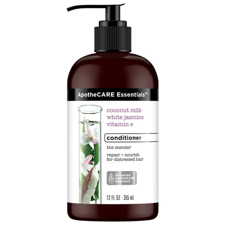 ApotheCARE Essentials The Mender Coconut Milk, White Jasmine, Vitamin E Damaged Hair Repair Conditioner, 12