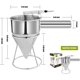 thumbnail image 2 of ClearDispensador de masa para panqueques de acero inoxidable de 21 oz - Embudos de calidad alimentaria 304 con asa y soporte - Perfecto para Takoyaki, panqueques, cupcakes u otros, 2 of 5
