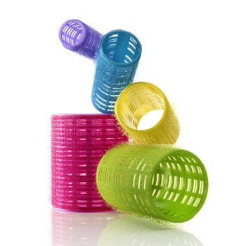 Conair Classic Self Grip Volumizing Hair Rollers, Assorted Sizes, Neon Colors, 31 Ct