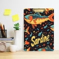 thumbnail image 2 of FORMRS Acrylic Clipboard with Low Profile Clip Standard A4 Letter Size, 12.5" x 9", Black Sardines Pattern, 2 of 8