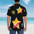 thumbnail image 6 of Colorful Star Backdrop Hawaiian Shirts For Men, Summer Short-Sleeve Relaxed-Fit Button-Down Shirts Medium, 6 of 9