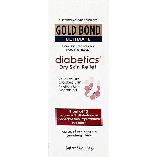 4 Pack Gold Bond Diabetic Skin Relief Foot Cream 3.4 oz Each