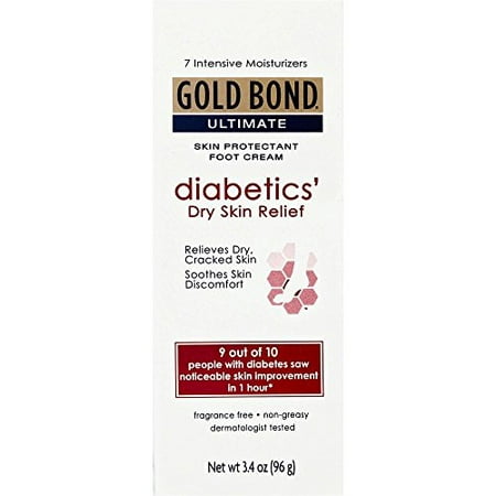 4 Pack - Gold Bond diabétique peau soulagement des pieds crème 3,4 oz Chaque