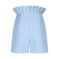 thumbnail image 6 of up to 60% off Gifts Usmixi Summer Shorts for Women Cute Ruffler Trim High Waist Solid Short Pants Plus Size Lightweight Comfy Straight Shorts Sky Blue m, 6 of 7