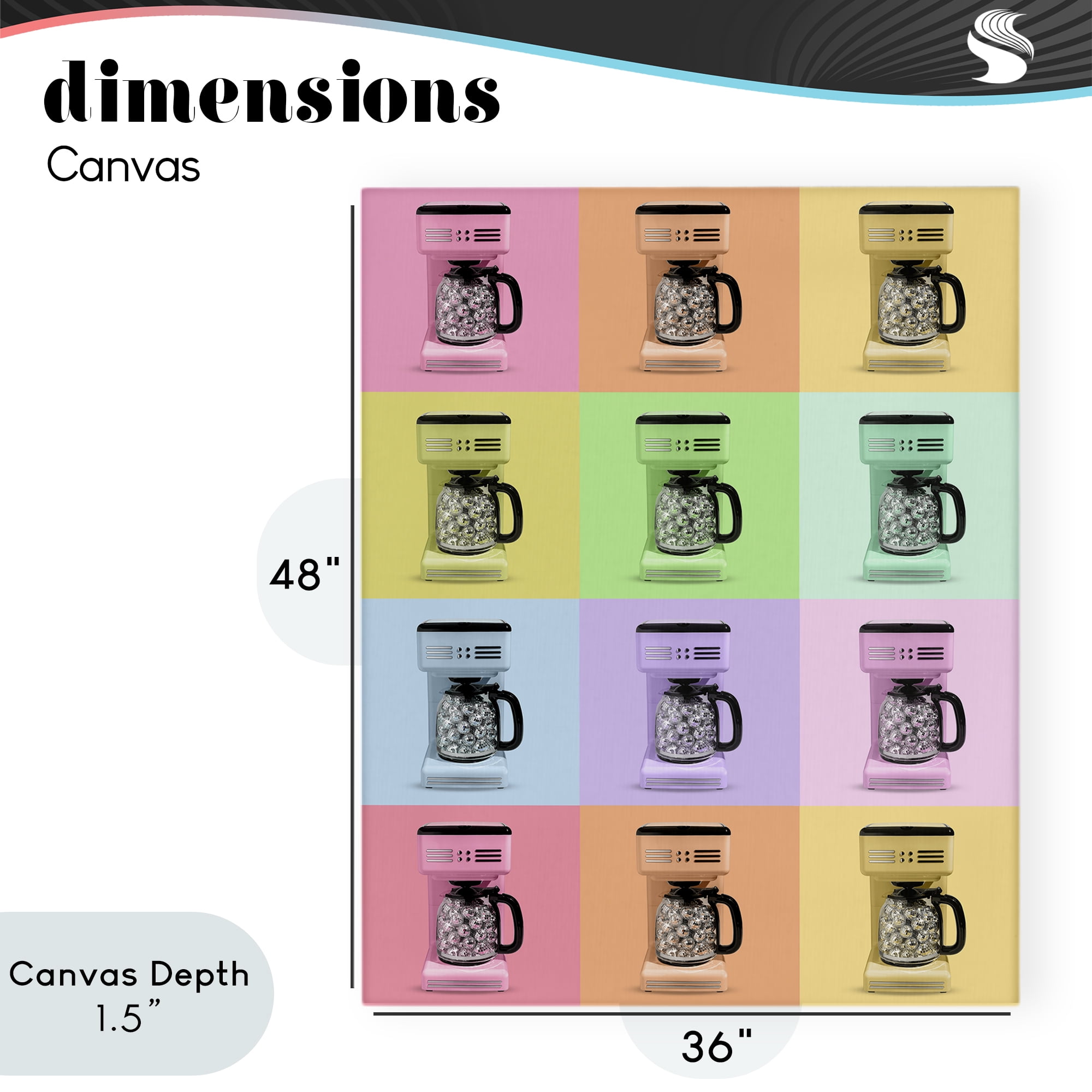 Stupell Industries Disco Coffee Maker Collage Canvas Wall Art, design by LISH Creative
