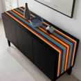 thumbnail image 5 of Abstract Vertical Striped Table Runner 90 Inches Long, Colorful Rainbow Stripes Retro Kitchen Coffee Dining Table Decoration for Home Party Birthday Wedding Home Decor 13x90 Inches, 5 of 8