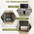 thumbnail image 3 of Yeshouse Wooden Cat Litter Box Enclosure for 2 Cats, Double Compartment Hidden Litter Box, White Modern Design Cat House, 3 of 9