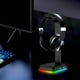 thumbnail image 5 of Methold Soporte para auriculares con interfaz USB fácil de usar, duradero y compacto, color negro, para jugadores, soporte elegante Cables de audio/vídeo, 5 of 6