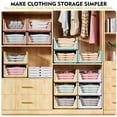thumbnail image 3 of SNSLXH Paquete de 5 cajas organizadoras de armario apilables, cesta de almacenamiento multifuncional y plegable para baño, cocina, lavandería, armario, organizador de cajones de almacenamiento de ropa, 3 of 5