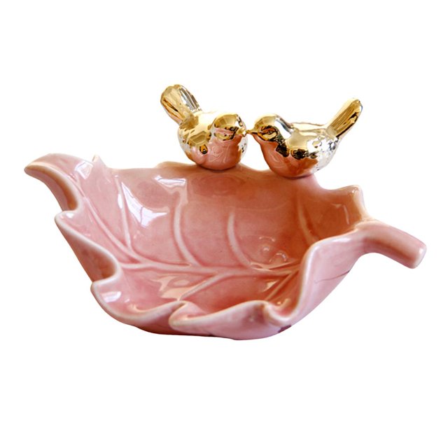De Cerámica Lindo Pájaro Titular De Las Bandejas De La Joyería De La Baratija Para El Pendiente De La Llaves De Cumpleaños De Ani Baoblaze Plato de joyería de cerámica