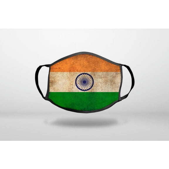 India Old Flag Indian - 3-Ply Reusable Soft Cloth Face Covering, Unisex, Cotton Inner Layer