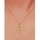 thumbnail image 3 of Collar con dije de oro laminado letra brillos X, 3 of 6