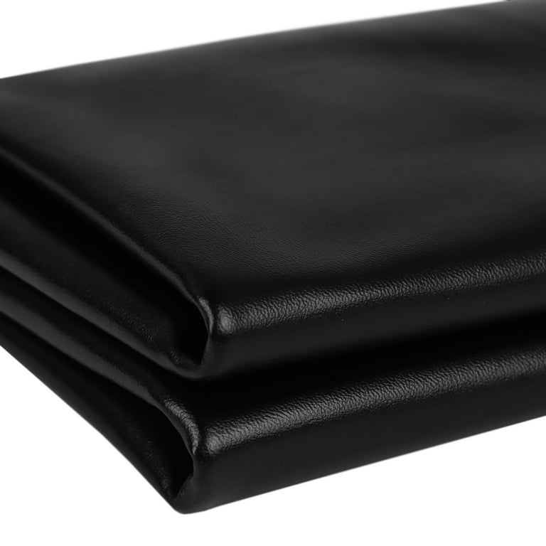 Vinyl Synthetic PU Leather Fabric Soft Vinyl Marine Material 0.8mm Thick  Faux Leather Sheets for Boat,Headliner,Crafts,Sofa Chairs, DIY Sewing Black  