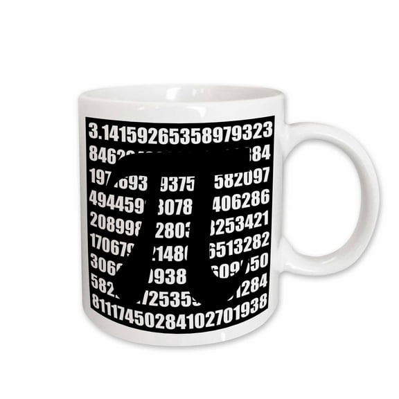 3drose, Pi Symbol on Number. Math Mathematical Numeric Sign for Mathematicians, 15oz Mug