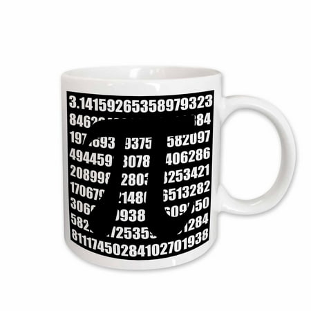

3dRose Pi symbol on number. Math mathematical numeric sign for mathematicians Ceramic Mug 15-ounce