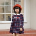 thumbnail image 4 of Inknowing Vintage Plaid Long Sleeve A-line Dress with Bow for Toddlers Girls Sizes 18M-5T, 4 of 6