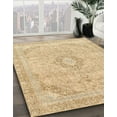 thumbnail image 3 of Ahgly Company Machine Washable Indoor Square Abstract Brown Gold Area Rugs, 7' Square, 3 of 7
