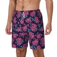 thumbnail image 2 of Uemuo Rose Flowers Pattern Mens Swim Trunks Quick Dry Board Shorts with Mesh Lining, Stretch Beach Shorts Quick Dry No-Chafing Board Shorts-XX-Large, 2 of 9