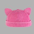 thumbnail image 4 of Retro Washed Cotton Cat‑Ears Brimless Hat Funny Unique Casual Party Daily Wear Street Fashion Beret Cap, 4 of 4