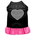 thumbnail image 1 of Chevron Heart Screen Print Dress Black With Bright Pink Med (12), 1 of 1