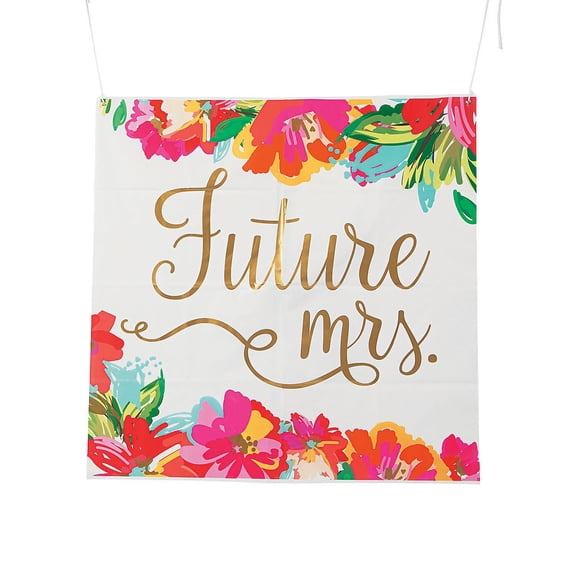 Future Mrs. Bright Floral Vinyl Banner - Party Decor - 1 Piece