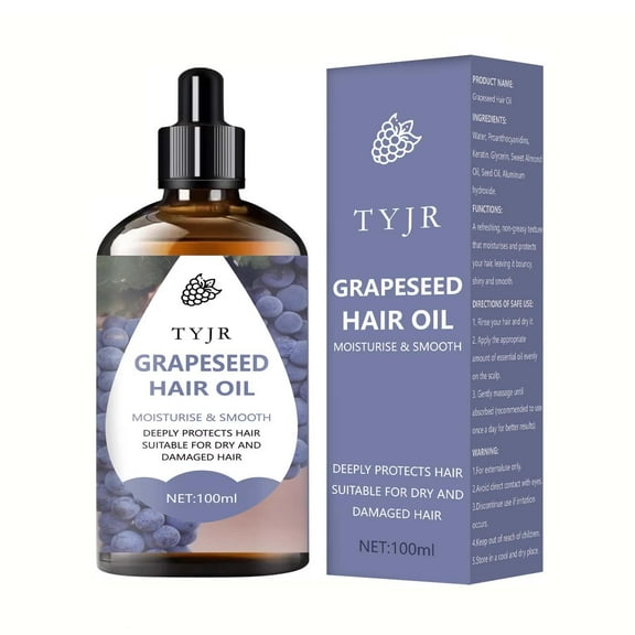 FSTDelivery Beauty & Personal Care ! Grape Seed Hair Care Oil No-Rinse Improves Hair Smoothness And Brightness 100ml, Xmas Stocking Stuffers Christmas Gifts for Women