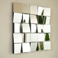 thumbnail image 6 of 24'' Plash Mirror, 3D Square Splicing Artistic PU Material Decorative Mirror, Suitable for Bathroom, Bedroom, Living Room, Corridor, Entryway, etc., 6 of 10