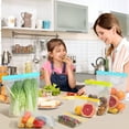 thumbnail image 6 of Lerine 14 Pack Dishwasher Safe Stand-up Reusable Food Storage Bags, Leakproof Reusable Freezer Bags,Silicone Reusable Bags, 6 of 10