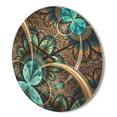 thumbnail image 3 of Designart 'Fractal Light Blue Flower' Modern Wood Wall Clock, 3 of 5