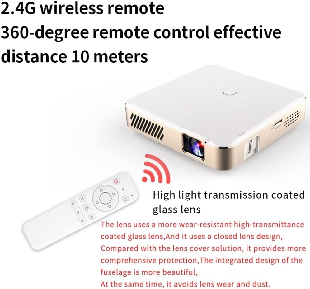 RKXQT S350 Mini Dlp Projector Smart Tv Android 9.0 Pico Protable 1080p Outdoor 4k Cinema for Smartphone