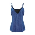 thumbnail image 2 of Txlixc Camisola para mujer, cuello en V con purpurina para adultos, sin mangas, sin espalda, con correa de espagueti para mujer Txlixc  Estilo de ocio, 2 of 8