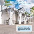 thumbnail image 7 of AECOJOY 14'x8' Gazebo Outdoor Pergola, Hardtop Lean to 8x14 Gazebo with Curtains and Netting, Pergolas and Gazebos Clearance with Patio Roof, Large Wall-Mounted Heavy Duty Awnings, White, 7 of 7