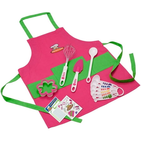 Curious Chef Chef Kit - 11 Piece Green and Pink Set