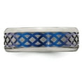 thumbnail image 3 of Edward Mirell Titanium Blue Anodized Brushed & Polished 8mm Band, 3 of 7